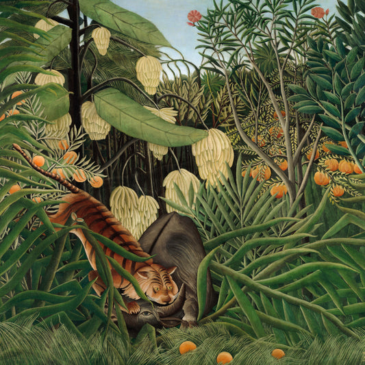 Henri Rousseau - Fight between a Tiger and a Buffalo - gerahmter Druck