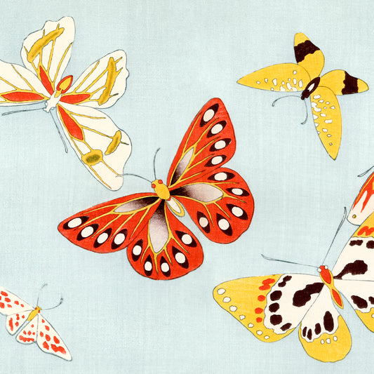 Kamisaka Sekka - Butterflies - gerahmter Druck