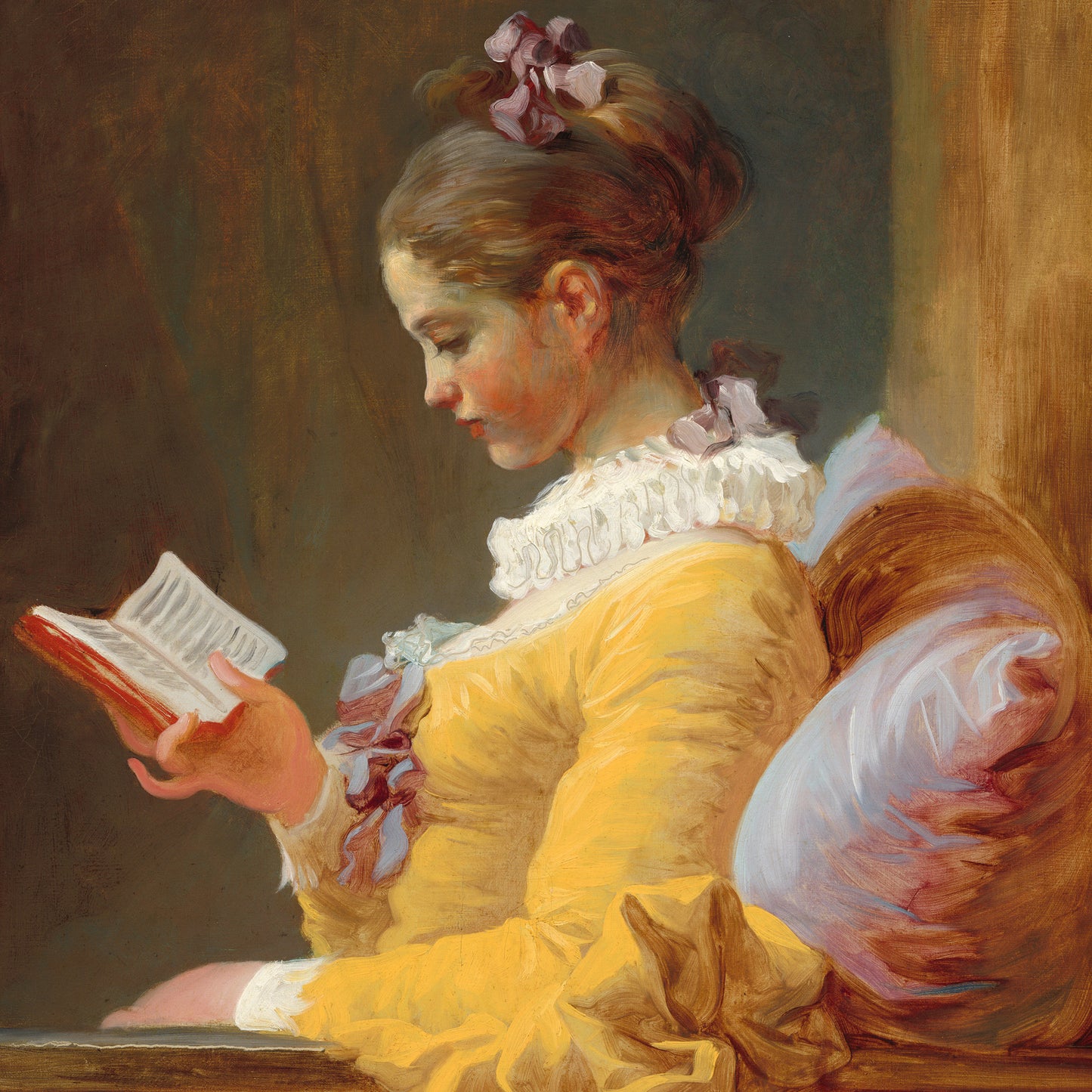 Jean-Honoré Fragonard - Young Girl Reading - gerahmter Druck