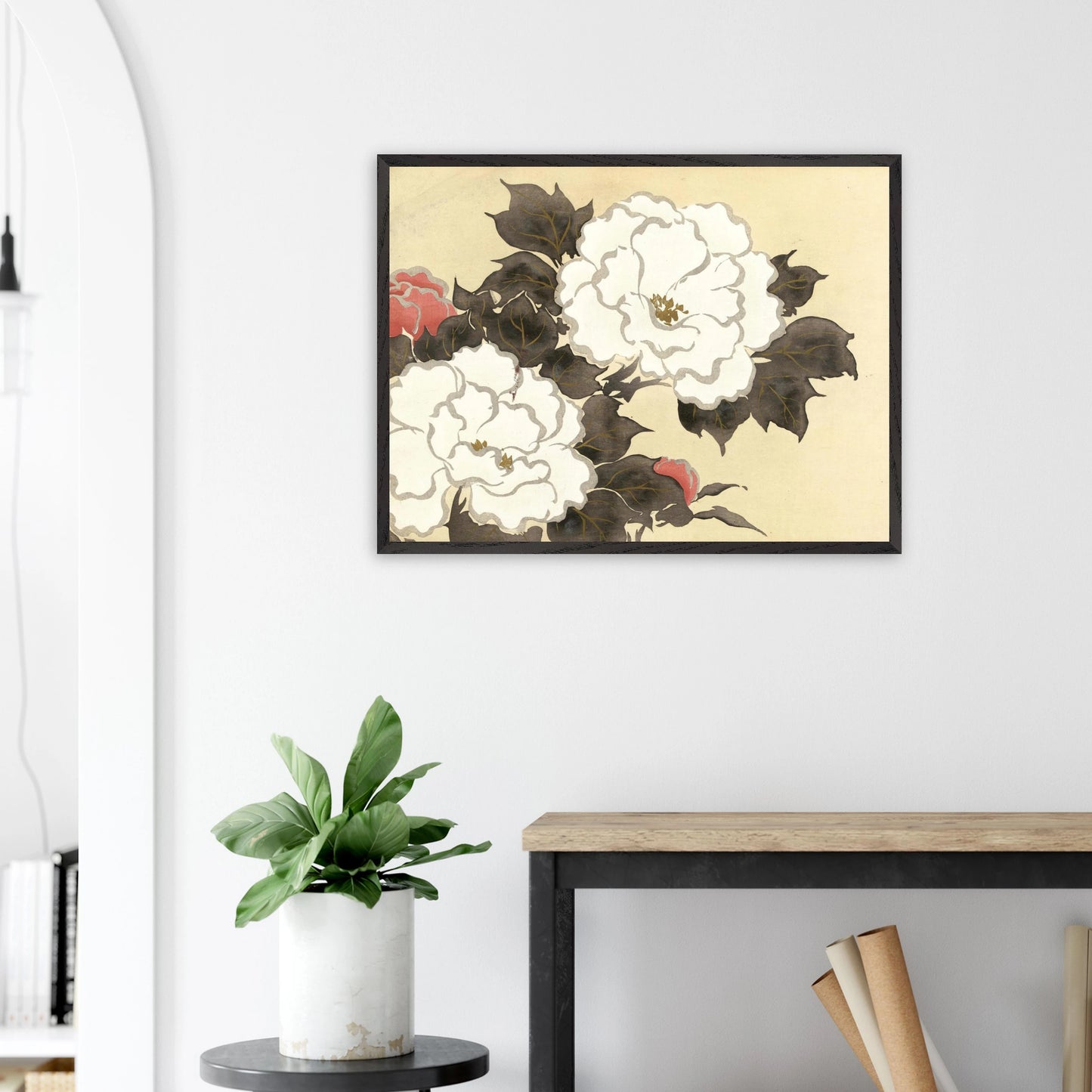 Kamisaka Sekka - Peonies - gerahmter Druck