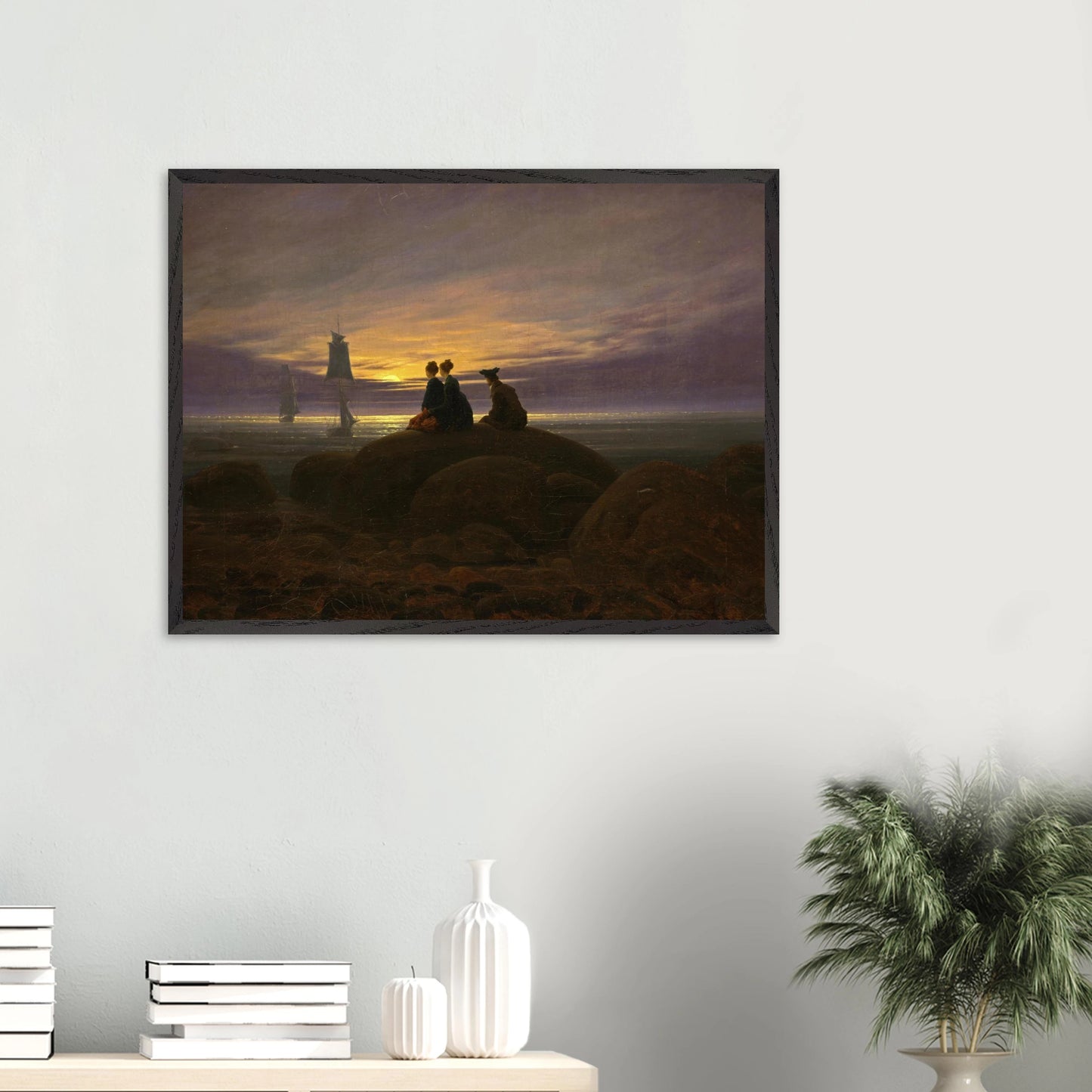 Caspar David Friedrich - Mondaufgang am Meer - gerahmter Druck