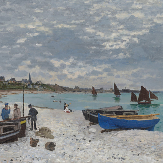 Claude Monet - The Beach at Sainte Adresse - gerahmter Druck