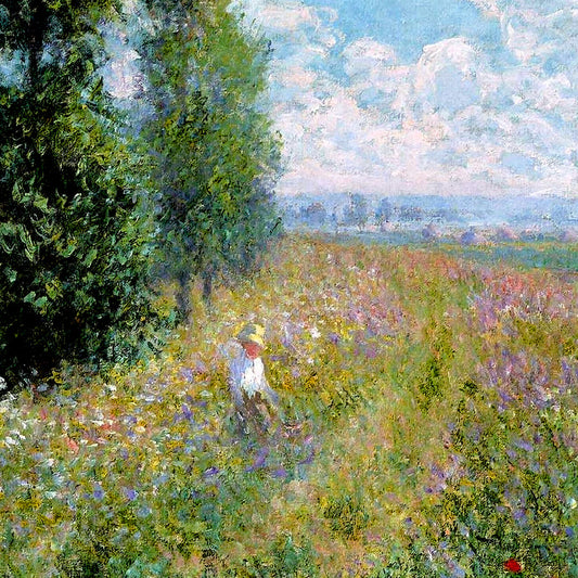 Claude Monet - Meadow with Poplars - gerahmter Druck
