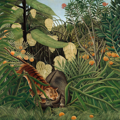 Henri Rousseau - Fight between a Tiger and a Buffalo - gerahmter Druck