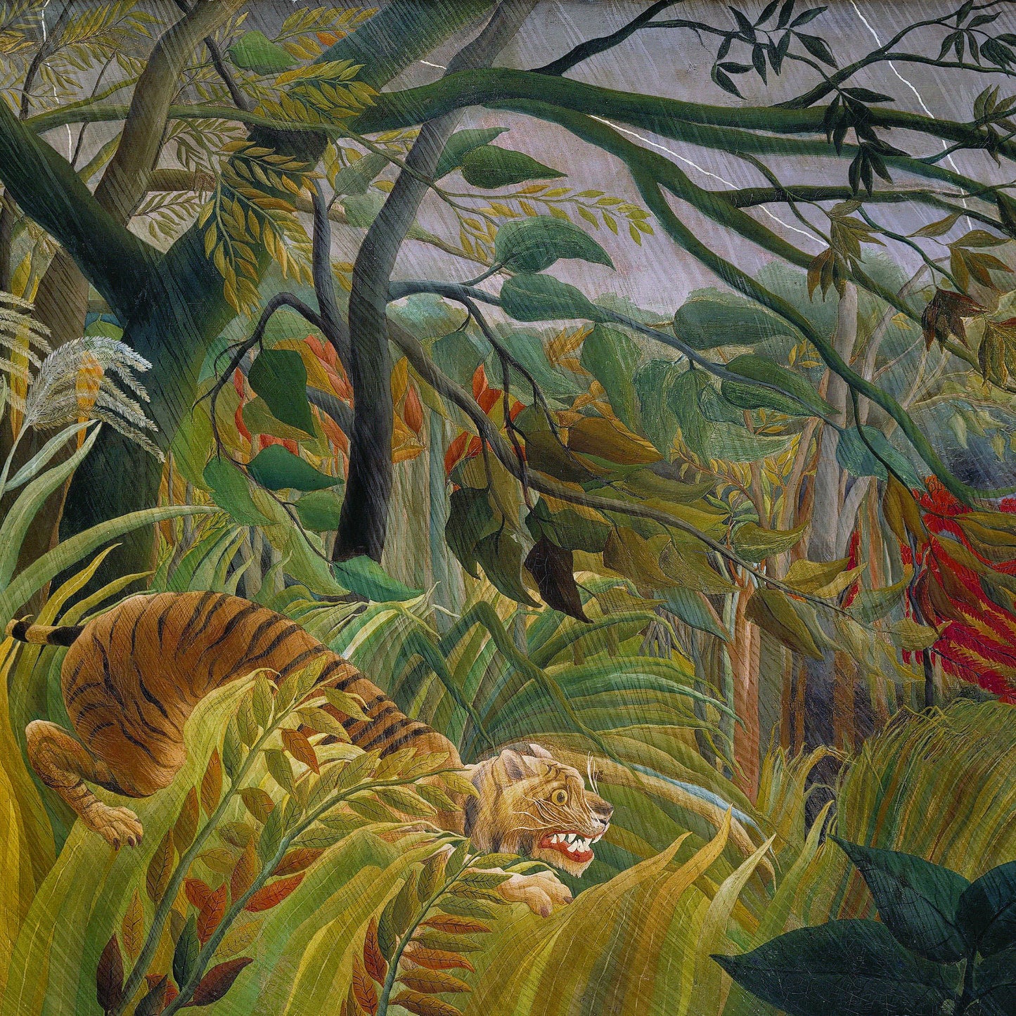 Henri Rousseau - Tiger in a Tropical Storm - gerahmter Druck