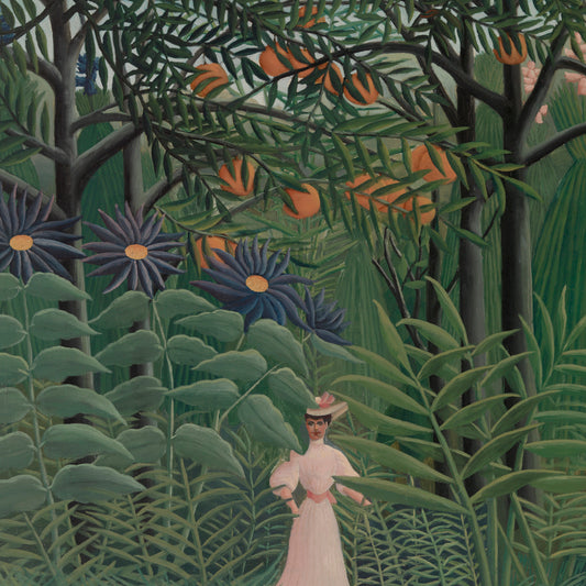 Henri Rousseau - Woman walking in an exotic Forest - gerahmter Druck