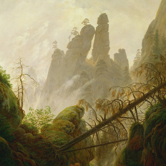 Caspar David Friedrich - Felsenlandschaft im Elbsandsteingebirge - gerahmter Druck