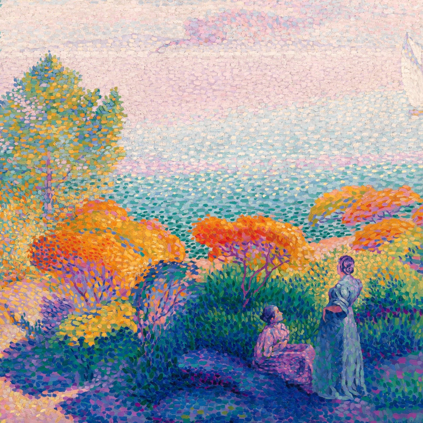 Henri Edmond Cross - Two Women by the Shore - gerahmter Druck