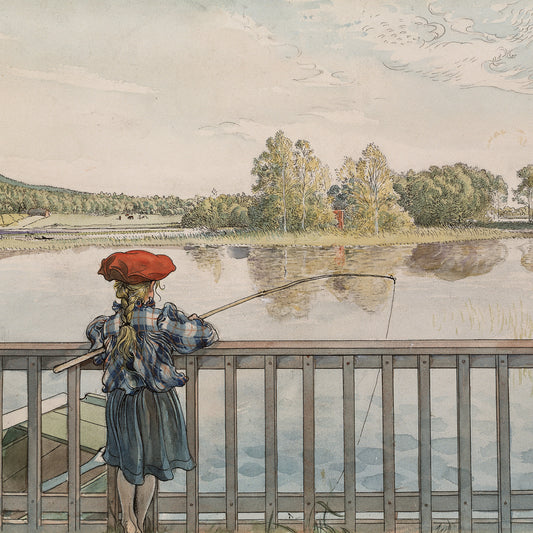 Carl Larsson - Lisbeth Fishing - gerahmter Druck