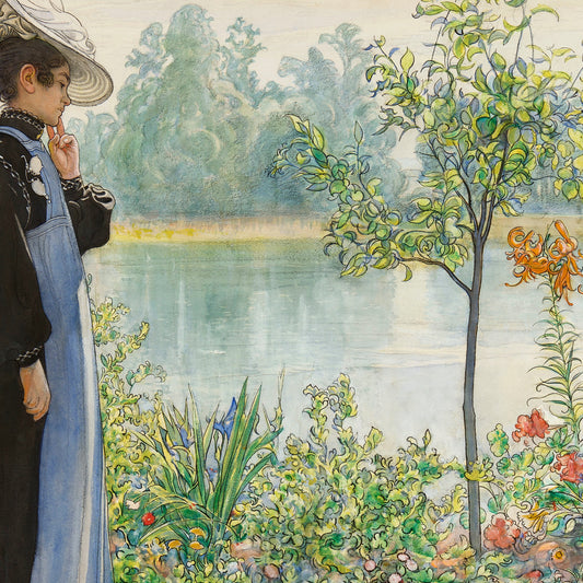 Carl Larsson - Karin at the Shore - gerahmter Druck