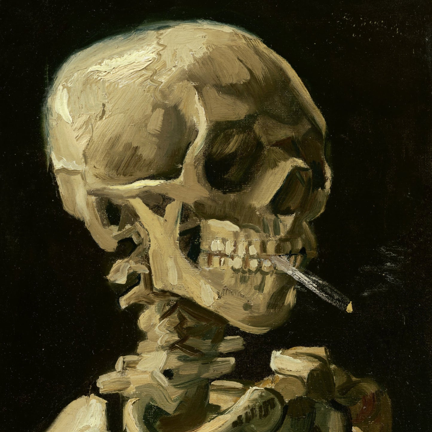 Vincent van Gogh - Skull of a Skeleton with Burning Cigarette - gerahmter Druck