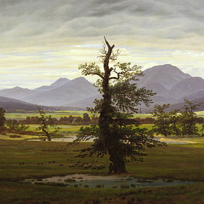Caspar David Friedrich - Dorflandschaft bei Morgenbeleuchtung - gerahmter Druck