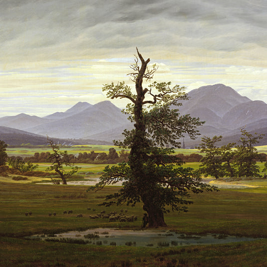 Caspar David Friedrich - Dorflandschaft bei Morgenbeleuchtung - gerahmter Druck