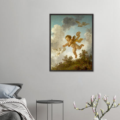 Jean-Honoré Fragonard - Cupid and Birds - gerahmter Druck