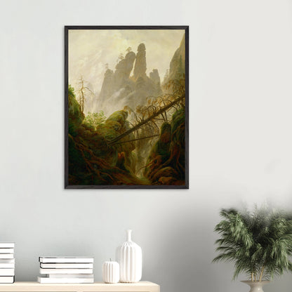 Caspar David Friedrich - Felsenlandschaft im Elbsandsteingebirge - gerahmter Druck