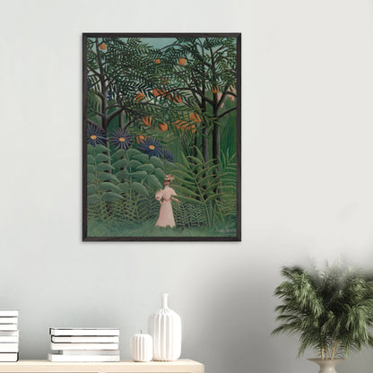 Henri Rousseau - Woman walking in an exotic Forest - gerahmter Druck